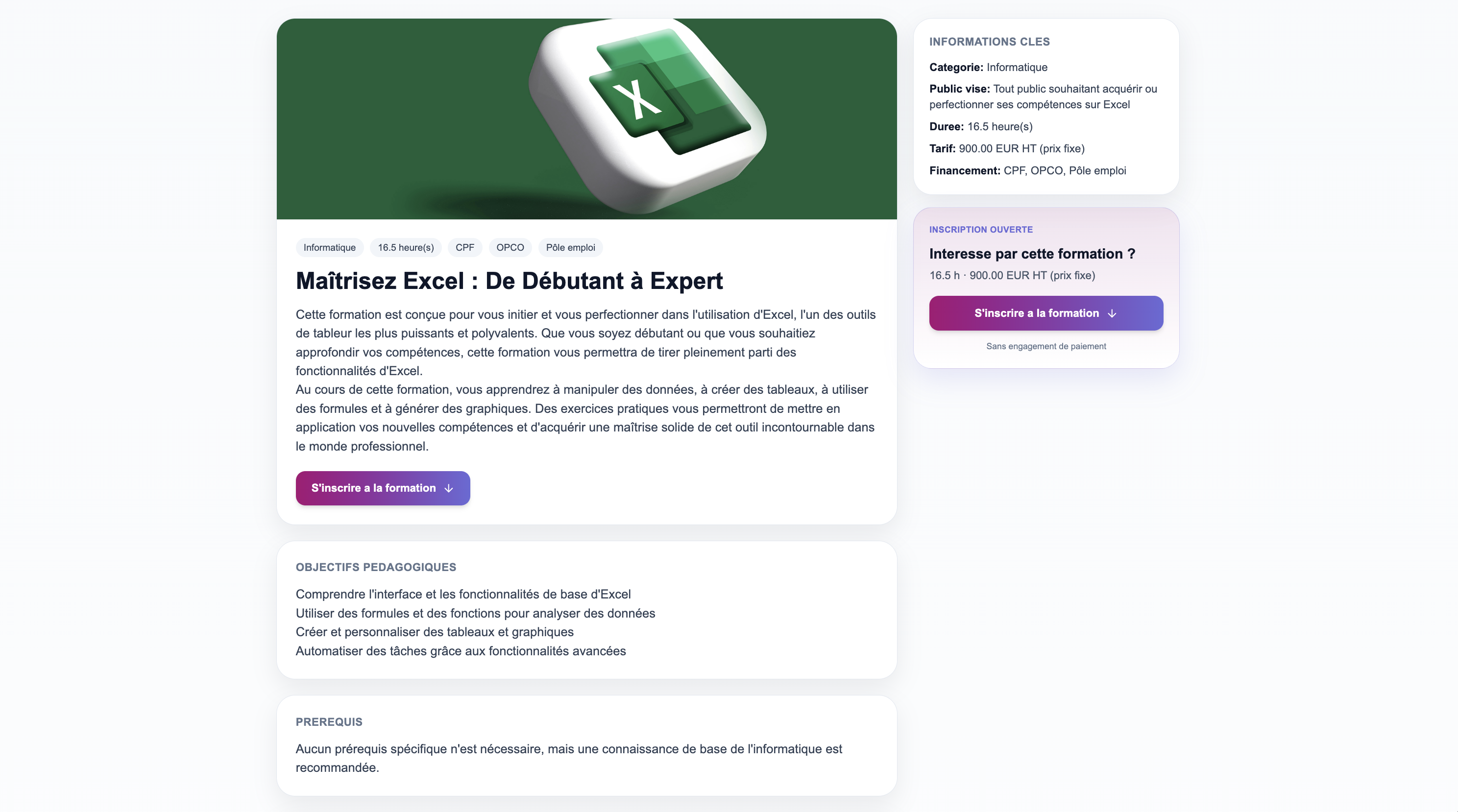 Lien d'inscription public